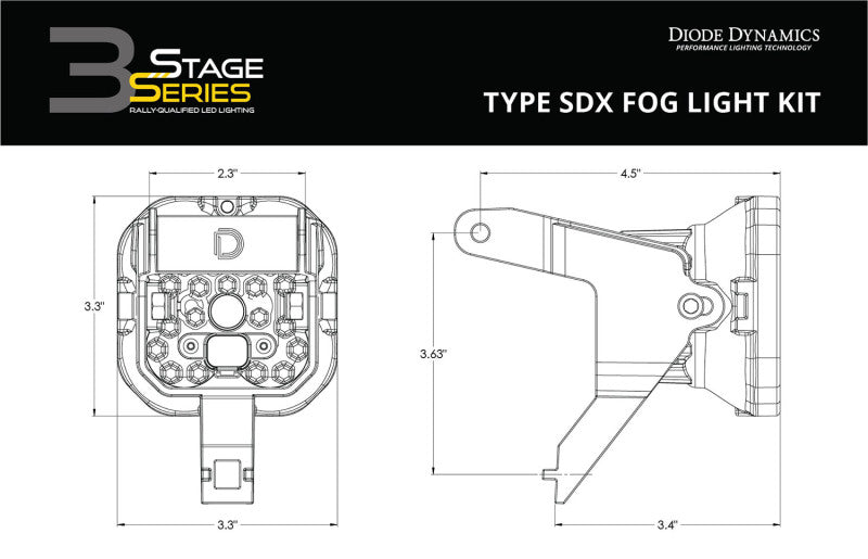 Diode Dynamics SS3 Pro Type SDX Kit ABL - Yellow SAE Fog - DD7106 - view 7