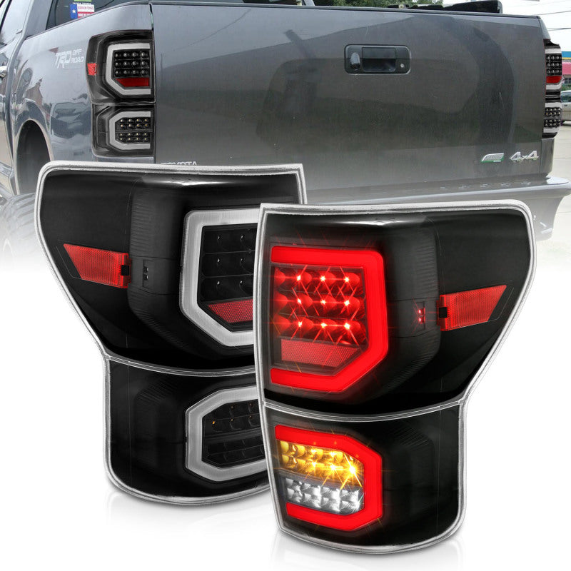 ANZO LED Plank Style Tail Lights, Black Housing, Clear Lens - 2007-2013 Toyota Tundra - ANZO part 311336
