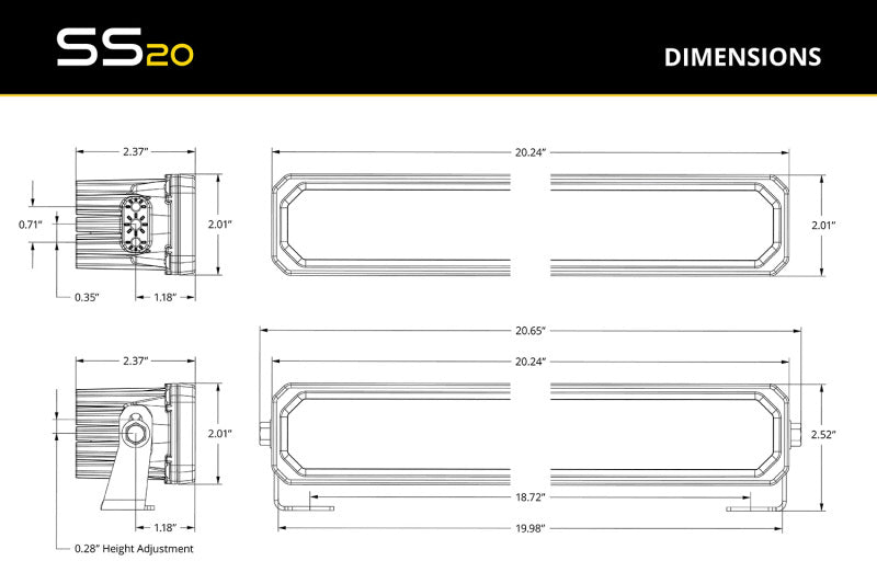 Diode Dynamics SS20 Pro Yellow Combo Standard ABL (one) - DD8233 - view 7