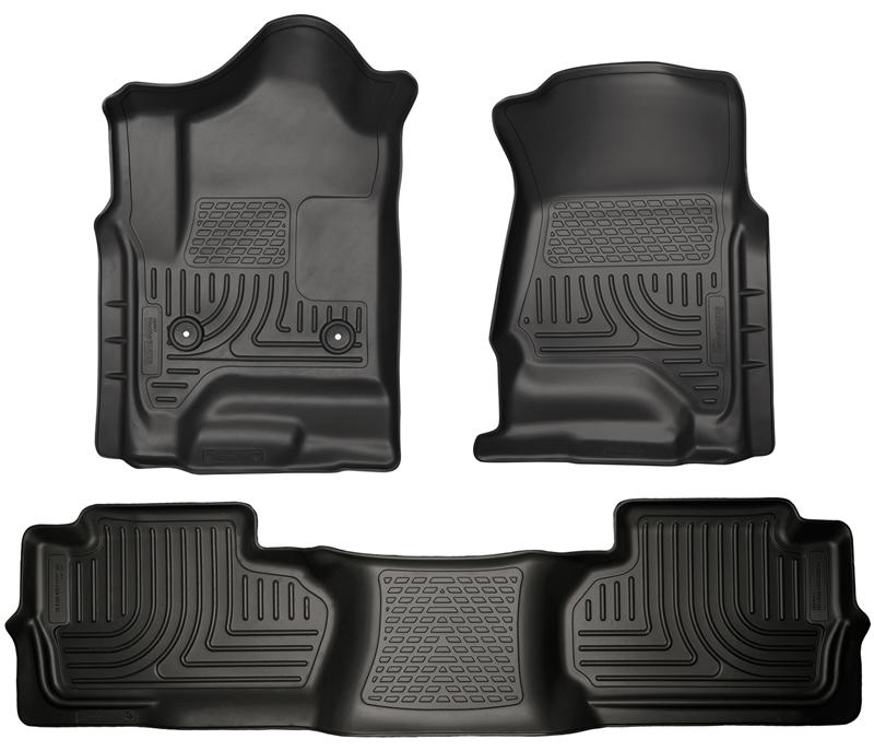 Husky Liners WeatherBeater Floor Liners - 2014 Chevrolet Silverado/GMC Sierra Dbl Cab Black Front& 2nd Seat Line - part 98241