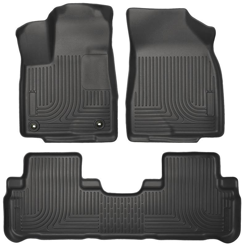 Husky Liners WeatherBeater Floor Liners - Toyota & Lexus - 14 Toyota Highlander Weatherbeater Black Front & 2nd Seat Floor Liners (part 99601)