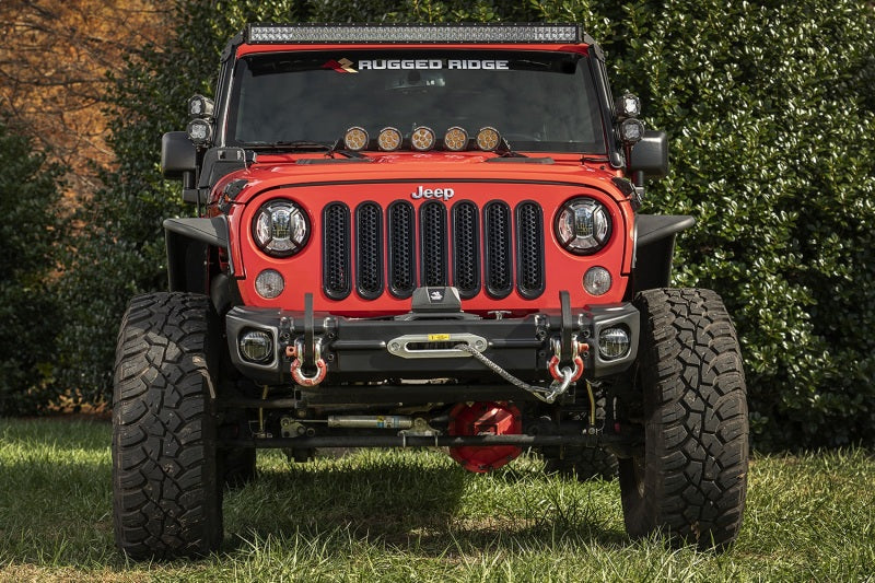 Rugged Ridge Arcus Front Bumper Set with Tray & Hooks for 2007-2018 Jeep Wrangler JK - view 4