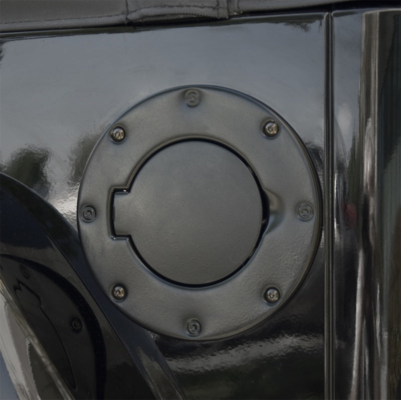 Rugged Ridge Black Non-Locking Gas Cap Door for 1997-2006 Jeep Wrangler TJ - view 3