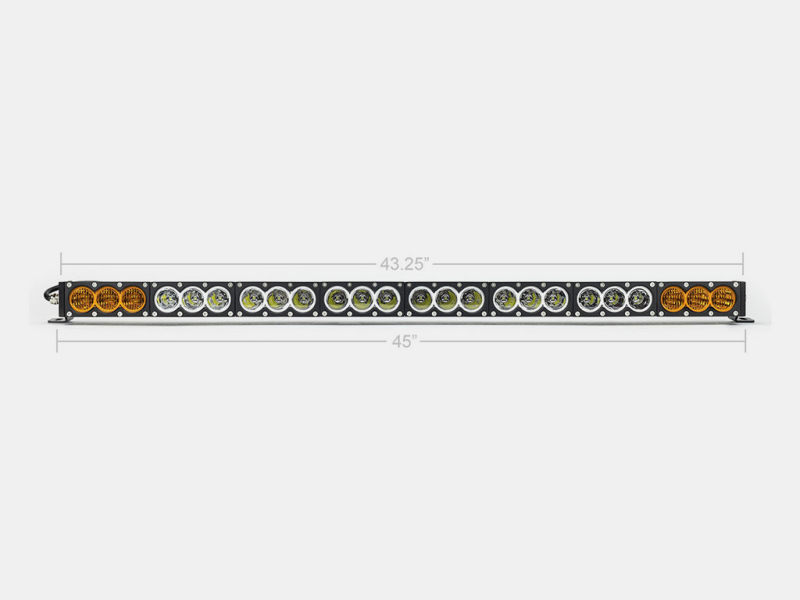 Cali Raised LED 43 Amber/White Dual Function LED Bar - Dual Function Wire Harness/SQ Dual Function Swit - CR4123