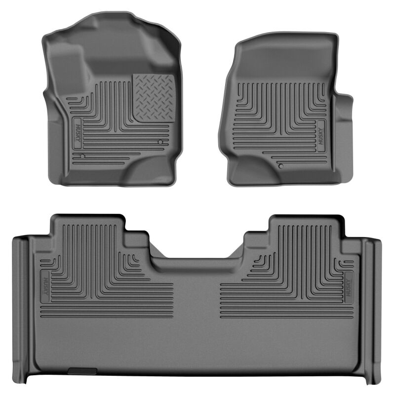 Husky Liners X-act Contour Floor Liners - 17-26 Ford F250/F350/F450 SD (Carpet Only) X-Act Front & 2nd Seat Floor Liner - Black