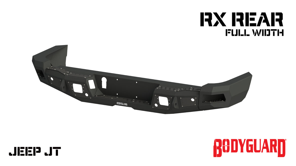 Bodyguard RX Series Full Width Rear Bumper for 2020-2026 Jeep Gladiator JT - Bare Metal