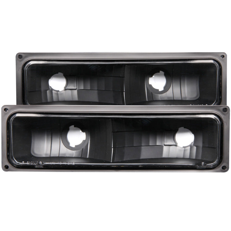 ANZO Euro Parking/Signal Lights, Black Housing, Clear Lens - 1988-1998 Chevy/GMC C/K 1500/2500, 1988-2000 C/K 3500, 1992-1999 Chevy Suburban, 1992-1994 Blazer, 1995-1999 Tahoe, 1992-1999 GMC Yukon - ANZO part 511053