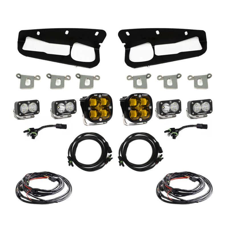 Baja Designs SAE & DOT Road-Legal LED Light Kits - Ford Bronco - 2021+ Ford Bronco Amber SAE Fog Pocket Kit (part 447762)
