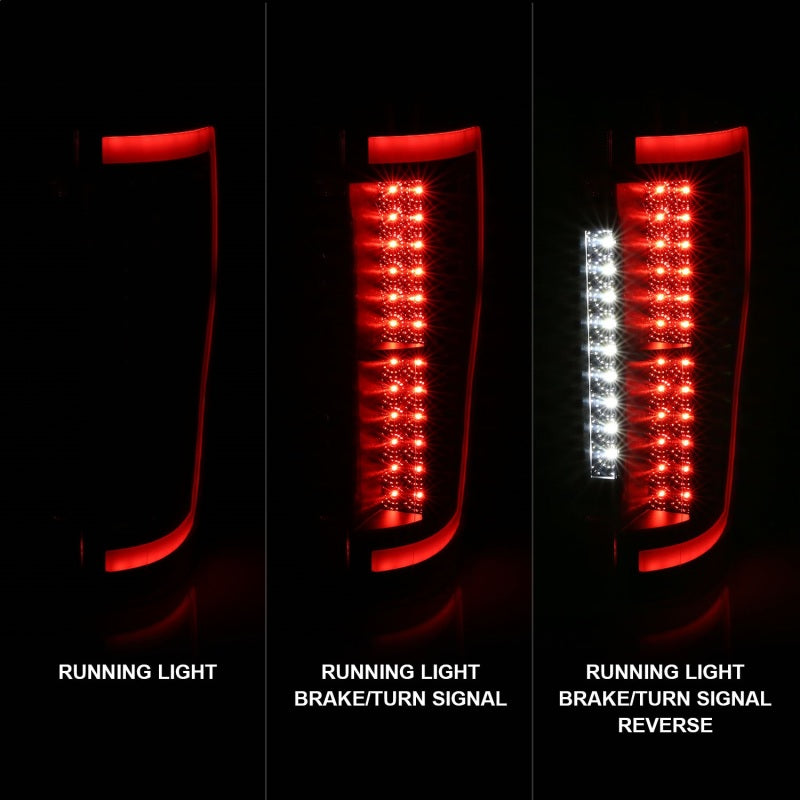ANZO LED Light Bar Tail Lights, Black Housing, Smoke Lens - 2017-2019 Ford F-250/F-350/F-450/F-550 - ANZO part 311288 view 7