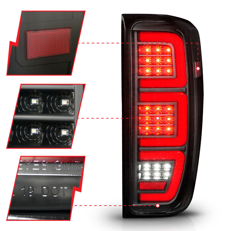 ANZO Full LED Sequential Tail Lights w/ Initiation Lighting, Black Housing, Clear Lens - 2019-2023 GMC Sierra 1500, 2020-2023 GMC Sierra 2500HD/3500HD (Factory LED models) - ANZO part 311459 view 3