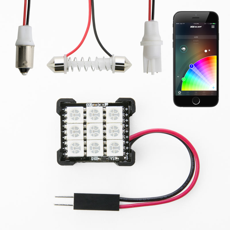 XKGLOW RGB Festoon LED Panel XKchrome Bluetooth App Controlled Dome Bulb - XK-BULB-PANEL - view 2