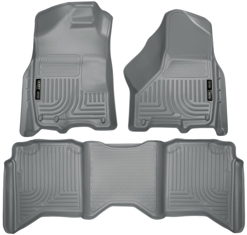 Husky Liners WeatherBeater Floor Liners - 2012 Dodge Ram 1500/2500/3500 Crew Cab WeatherBeater Combo Gray Floor Liners