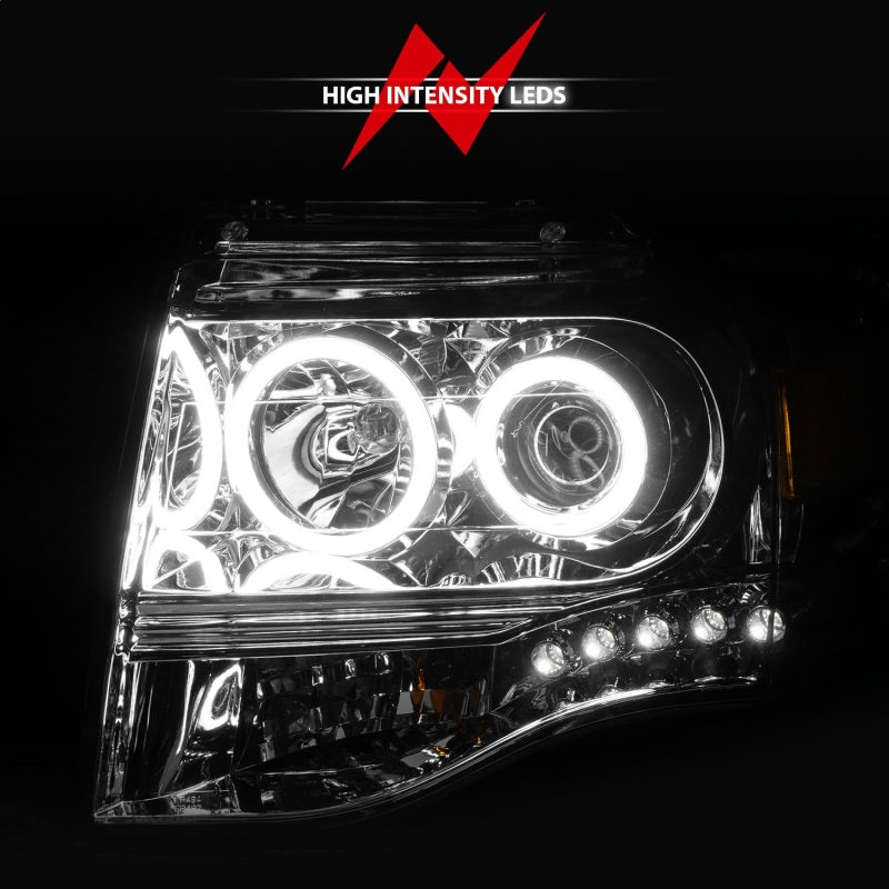 ANZO Projector RX Halo Headlights, Chrome - 2007-2014 Ford Expedition - ANZO part 111114 view 6