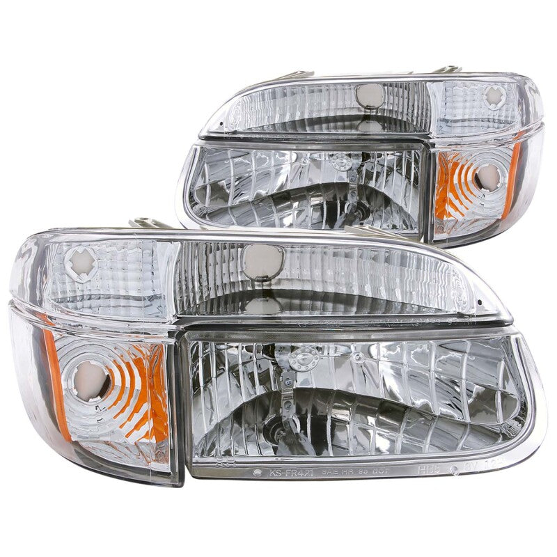 ANZO Crystal Headlights w/ Corner Lights, Chrome - 1995-2001 Ford Explorer - ANZO part 111040