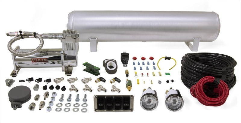 Air Lift Performance 4-Way Manual Control System - 4-Way Manual - 1/4 in. Line, 4 Gal Tank, 100% Duty Compressor (part 27666)