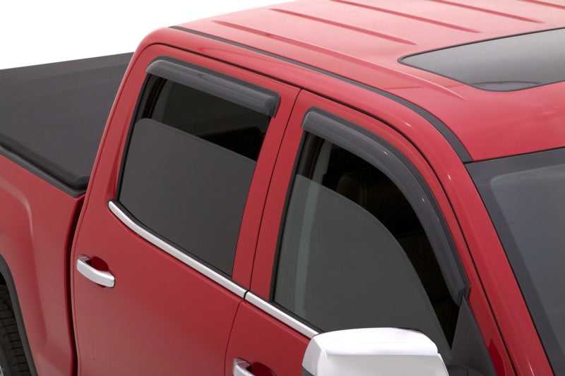 AVS Ventvisor Outside Mount Window Deflectors 4pc for 2015-2018 Chevy Silverado 2500 Crew Cab - Smoke - view 5