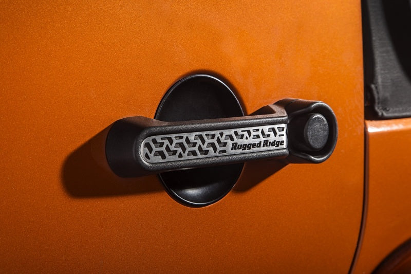 Rugged Ridge Elite Door Handle Insert Contrast Tread4D for 2007-2018 Jeep Wrangler JK - view 5