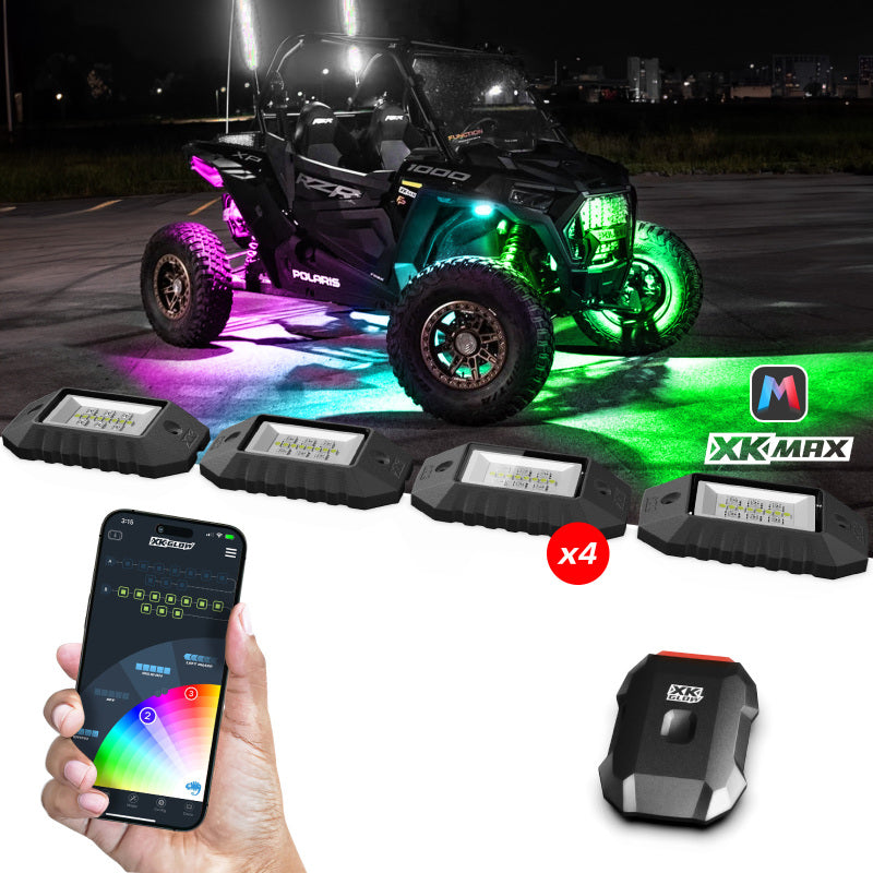 XKGLOW RGBW 4pc Addressable LED Rock Light Kit - MX-ROCK-STA