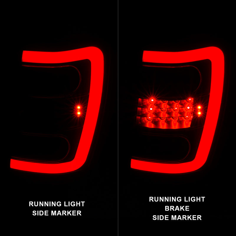 ANZO LED Light Bar Tail Lights, Black Housing, Clear Lens - 1999-2004 Jeep Grand Cherokee - ANZO part 311394 view 2