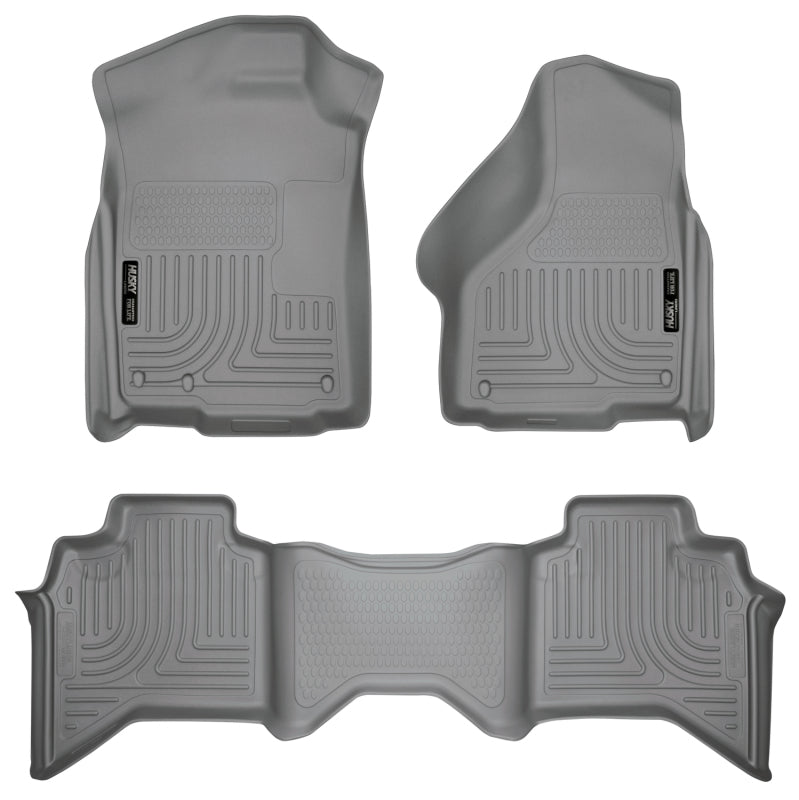 Husky Liners WeatherBeater Floor Liners - 03-08 Dodge Ram 1500/2500/3500 Quad Cab WeatherBeater Combo Gray Floor Liners