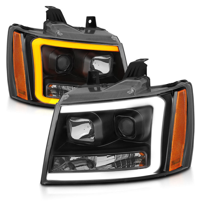 ANZO Projector Plank Style Switchback Headlights, Black - 2007-2014 Chevy Tahoe & Suburban, 2007-2013 Chevy Avalanche - ANZO part 111402 view 6