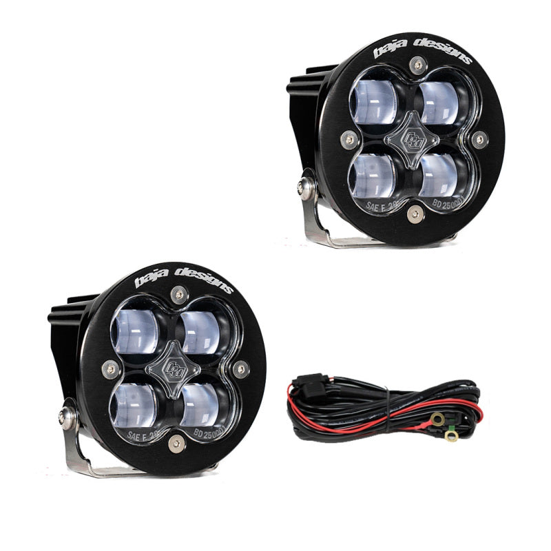 Baja Designs SAE & DOT Road-Legal LED Lights - Squadron R SAE LED Spot Light - Clear - Pair (part 247802)