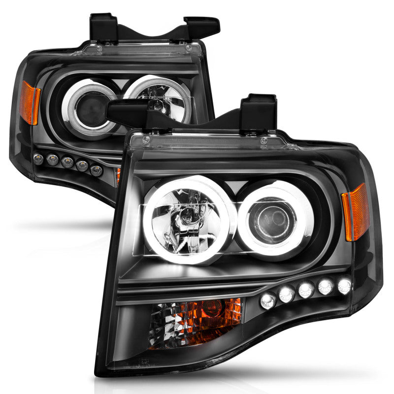 ANZO Projector RX Halo Headlights, Black - 2007-2014 Ford Expedition - ANZO part 111113 view 2