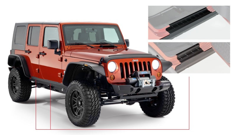 Bushwacker Trail Armor Rocker Panel and Sill Plate Cover for 2007-2018 Jeep Wrangler Unlimited - Black - view 2
