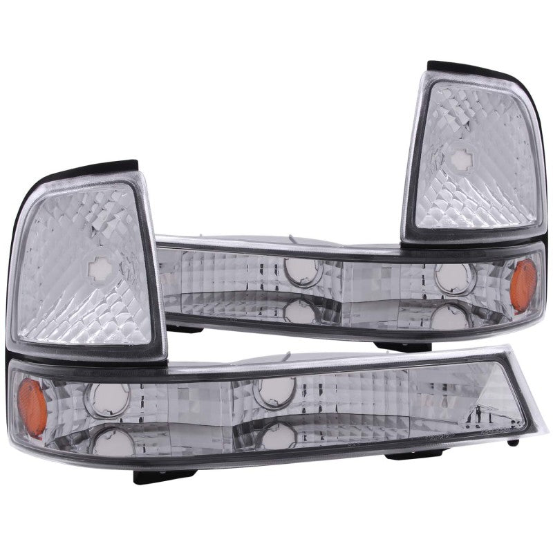 ANZO Euro Parking/Signal Lights, Chrome, Amber Reflector - 1998-2000 Ford Ranger - ANZO part 511003