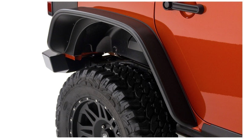 Bushwacker Flat Style Flares 2pc 4-Door Sport Utility Only for 2007-2018 Jeep Wrangler Unlimited - Black
