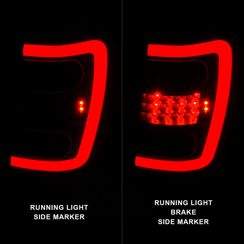 ANZO LED C-Bar Tail Lights, Black Housing, Smoke Lens - 1999-2004 Jeep Grand Cherokee - ANZO part 311395 view 2