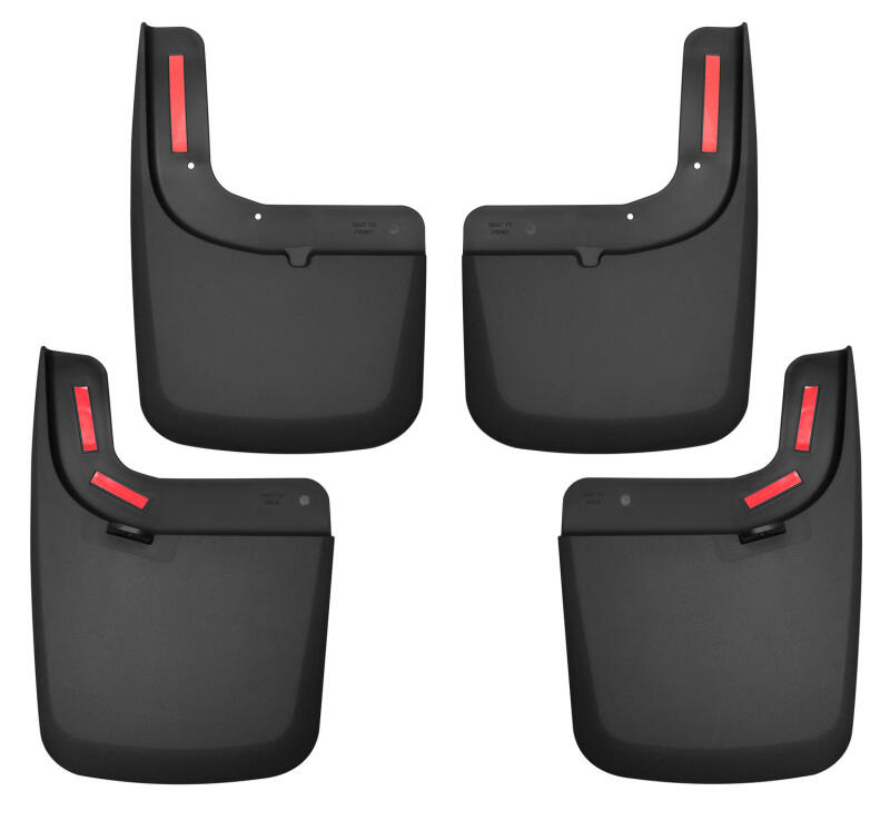 Husky Liners Custom-Molded Mud Guards - 17 Ford F-250 Super Duty / F-350 Super Duty Front and Rear Mud Guards (w/ Flares) Black