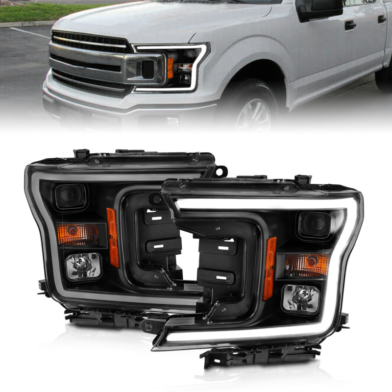 ANZO Projector Plank Style Headlights, Black - 2018-2020 Ford F-150 - ANZO part 111467 view 8