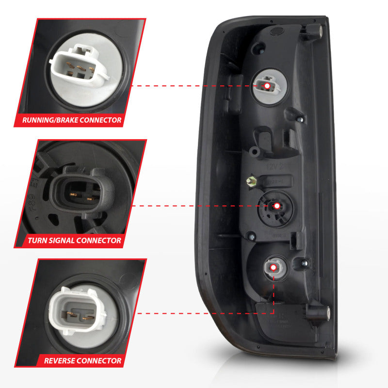ANZO LED C-Bar Tail Lights, Black Housing, Smoke Lens - 2005-2021 Nissan Frontier - ANZO part 311444 view 5
