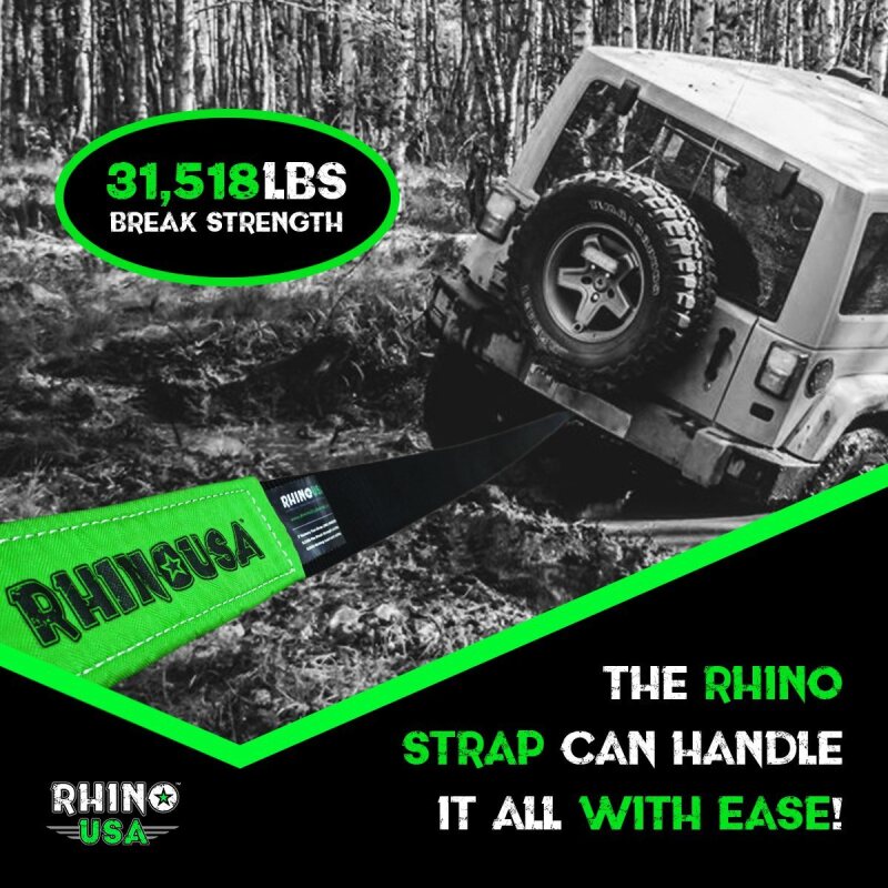 Rhino USA 30Ft Tow Strap/Shackles Combo - RNO-SHACKSTRAP30 - view 4