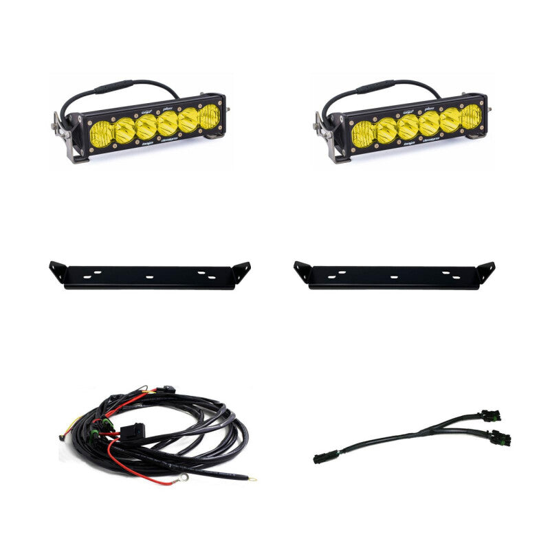Baja Designs LED Light Kits - 2021+ Ford Raptor OnX6 Behind Grill Kit -10in. Amber D/C - part 448064