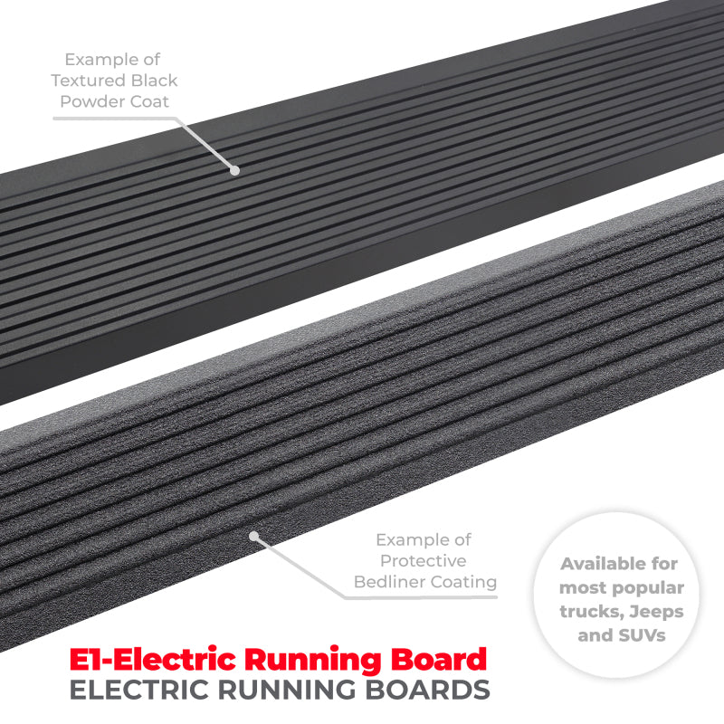 Go Rhino E1 Electric Running Boards, Textured Black - 2022-2023 Toyota Tundra CrewMax - Go Rhino part 20443587PC view 8