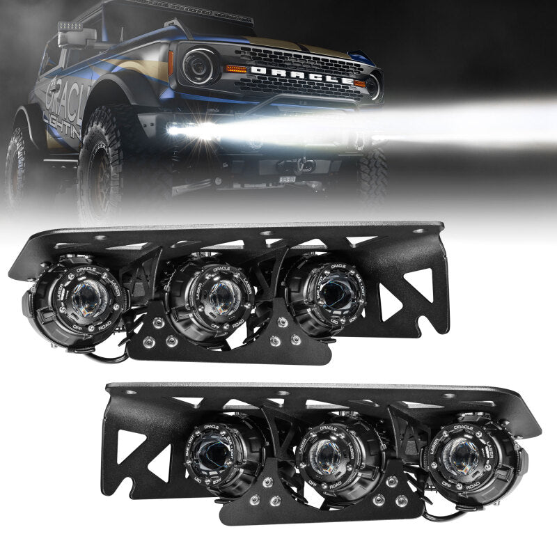 ORACLE Lighting 21-24 Ford Bronco Off Road Laser and LED Fog Light Kit for Steel Bumper - 5928-LZZ-001