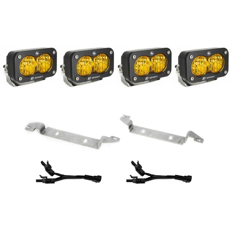 Baja Designs LED Light Kits - Toyota - 2025 Toyota 4Runner S2 Sport Fog Pocket Light Kit - Amber (part 448281)