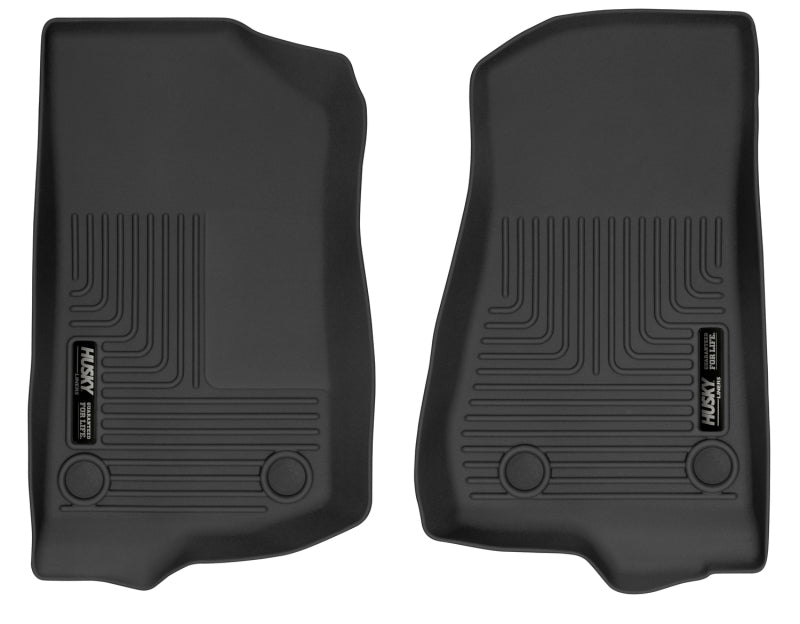 Husky Liners X-act Contour Floor Liners - Jeep Wrangler & Gladiator - 19-24 Jeep Wrangler JL/JLU X-Act Contour Black Front Floor Liners (part 54531)