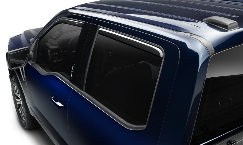 AVS Ventvisor In-Channel Front & Rear Window Deflectors 4pc for 2015-2018 Ford F-150 Supercrew - Smoke - view 4