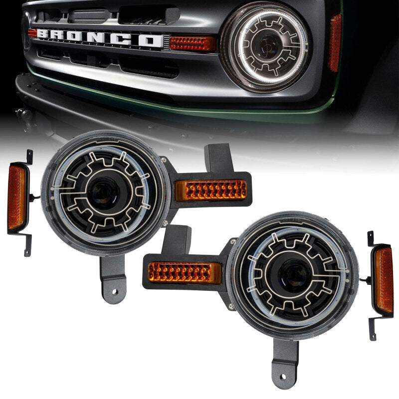 ORACLE Lighting 2021+ Ford Bronco Oculus Bi-LED Projector Headlights w/ Heated Lenses - 5886-111