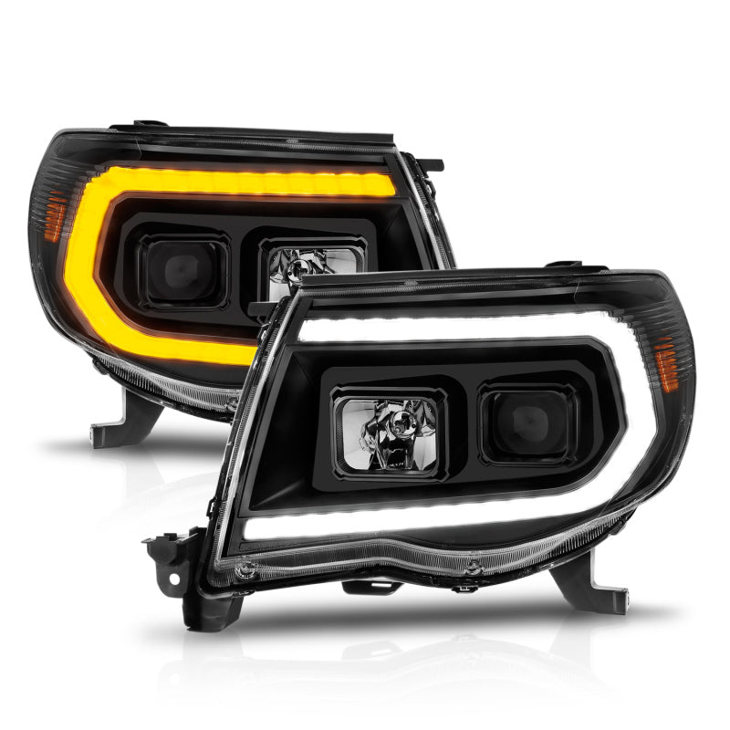 ANZO LED Projector Plank Style Sequential Headlights, Black - 2005-2011 Toyota Tacoma - ANZO part 111564 view 2