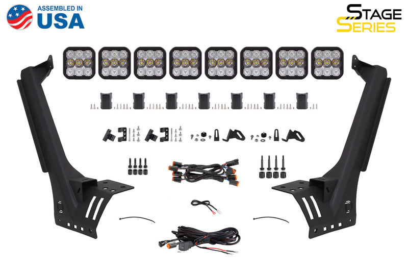 Diode Dynamics Jeep JL SS5 Sport CrossLink Windshield - White Combo Lightbar Kit - DD6821 - view 8