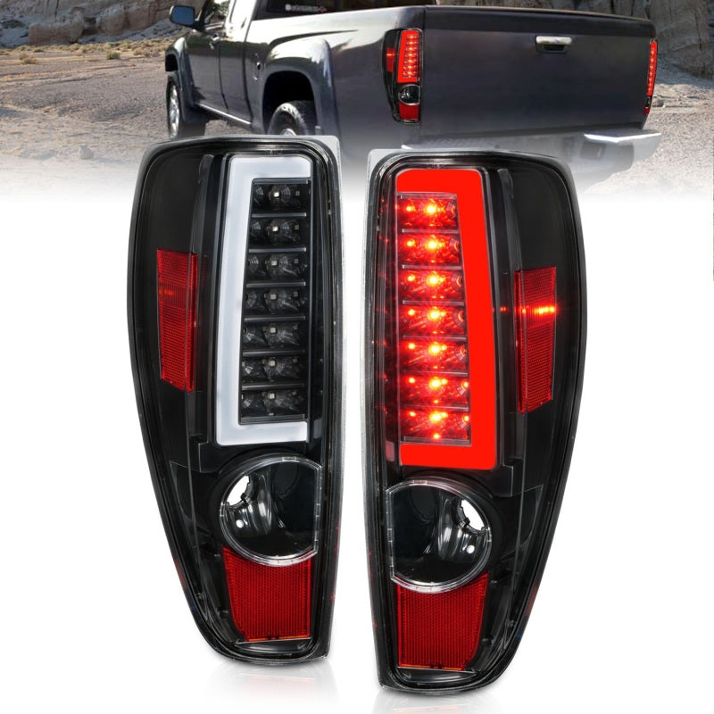 ANZO LED C-Bar Tail Lights, Black - 2004-2012 Chevy Colorado, 2004-2012 GMC Canyon - ANZO part 311382