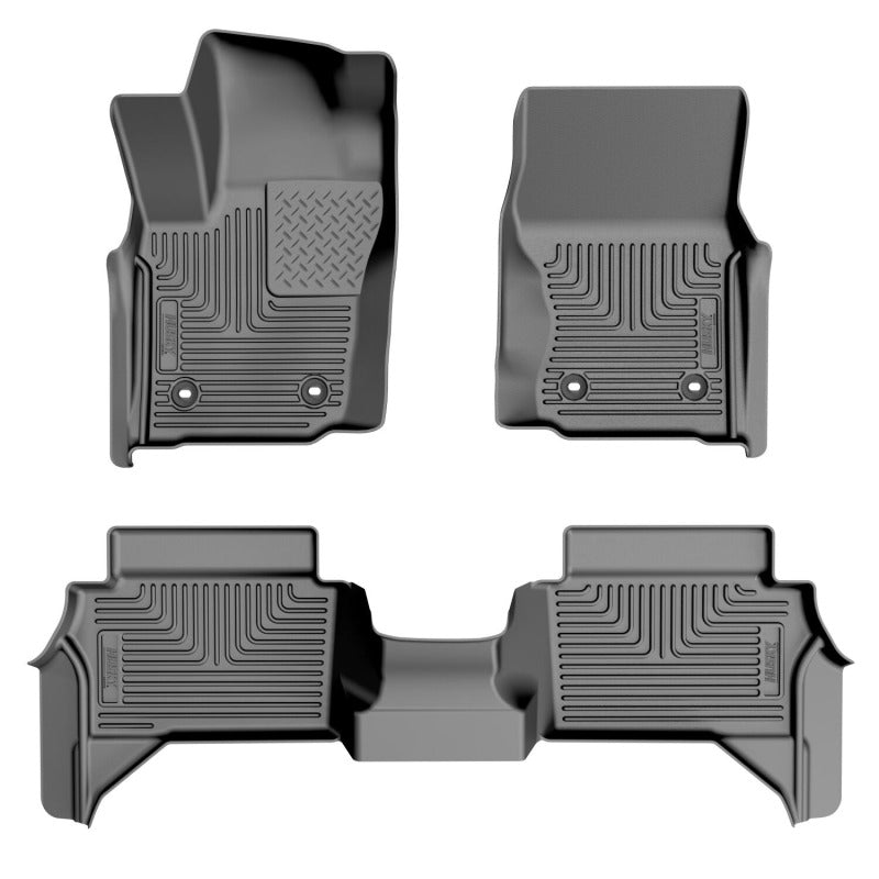 Husky Liners WeatherBeater Floor Liners - Toyota Tacoma - 24-25 Toyota Tacoma Hybrid Weatherbeater Front & 2nd Seat Floor Liners - Black (part 99281)