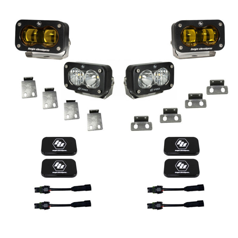 Baja Designs LED Light Kits - 21+ Ford Raptor / 22+ Bronco S2 SAE Pro Fog Pocket Light Kit - part 448183