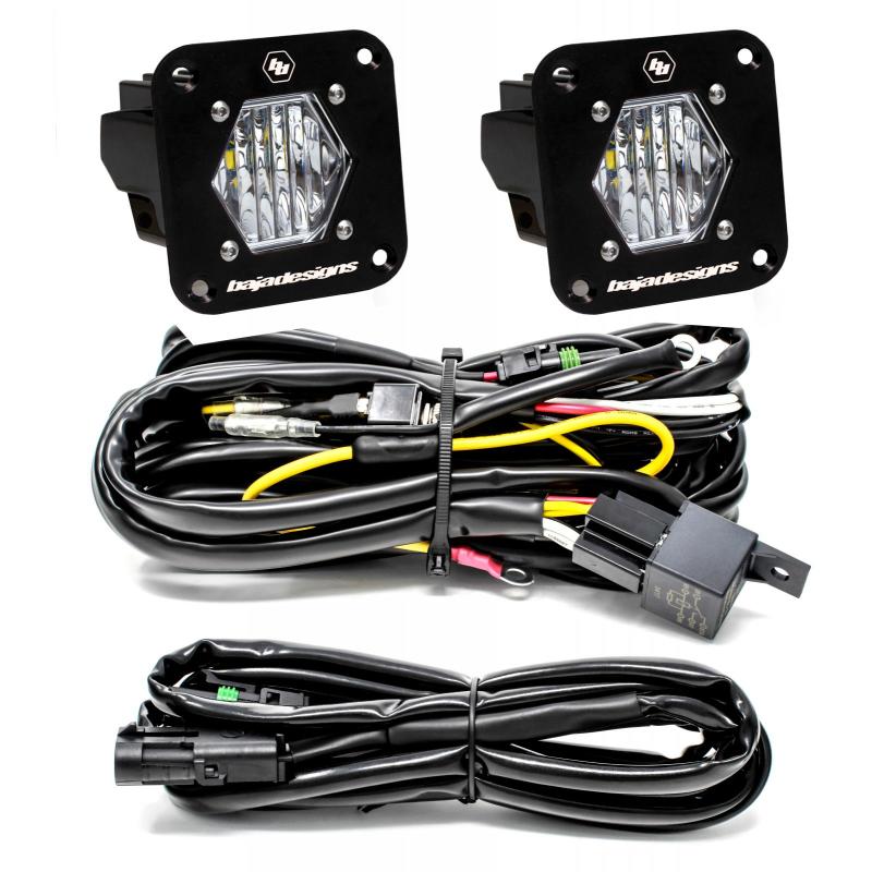 Baja Designs S1 LED Lights - S1 Wide Cornering LED Light Backup Kit w/ Mounting Bracket Pair (part 387808)