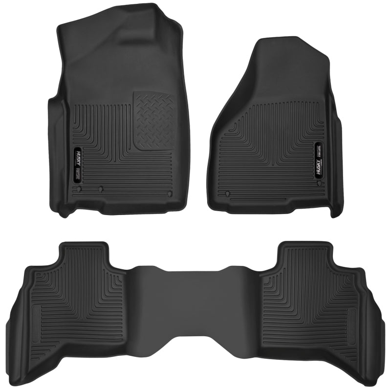 Husky Liners X-act Contour Floor Liners - Ram 1500 - 10-18 Dodge Ram 1500 Quad Cab X-Act Contour Front & Second Seat Floor Liners - Black (part 53628)