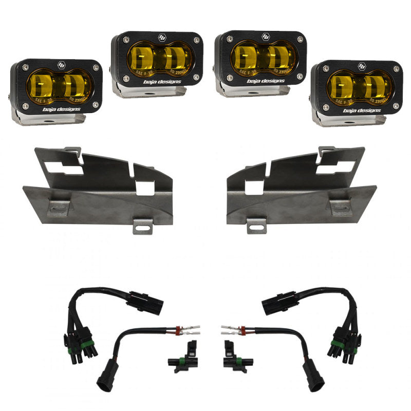 Baja Designs SAE & DOT Road-Legal LED Light Kits - Ram - 19-22 Dodge RAM 1500 Rebel / 21-22 1500 TRX S2 SAE Dual Fog Pocket Light Kit - Amber (part 448169)